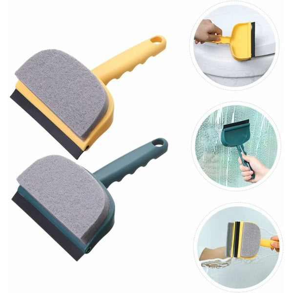 2 Pcs Glass Wiper Bath Cleaner Household Floor Cleaners Double Sided Window Cleaning Sponge Squeegees & Window Cleaning