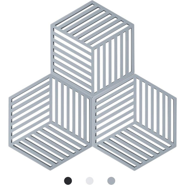 Kitchen Pot Coaster Tapis De Protection En Silicone Teffa (Gris Raya Hexagonal: 160X138x8mm) Coasters
