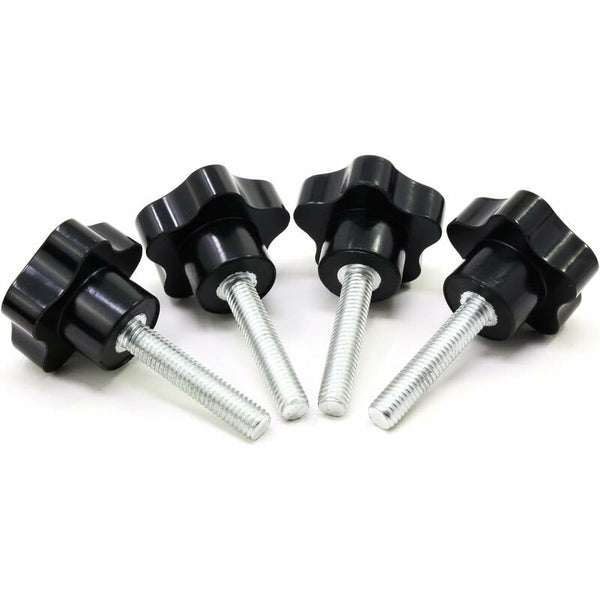 10 Pcs M8x40 Female Thread Nut Clamping Handle Star Shape Knobs Black Plastic Screw In For Screws & Bolts