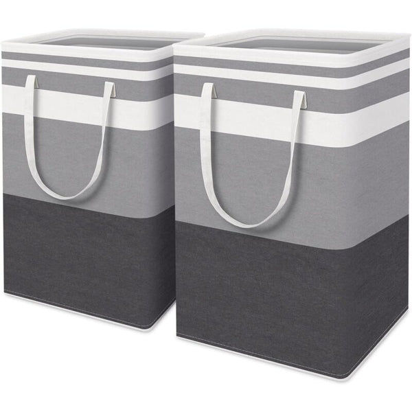 2 Pack Large Foldable Laundry Basket With Easy Carry Handles Waterproof And Extended For Storing Carrying Laundry Baskets & Hampers