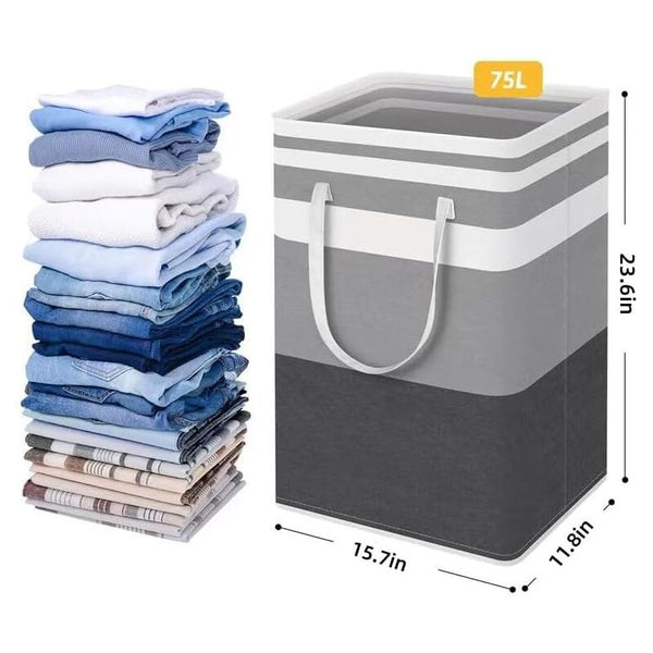2 Pack Large Foldable Laundry Basket With Easy Carry Handles Waterproof And Extended For Storing Carrying Laundry Baskets & Hampers