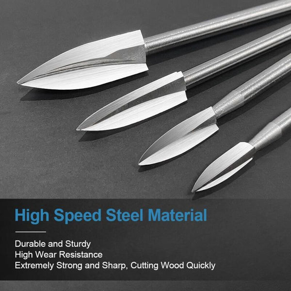 Wood Carving Bit Set For Rotary Tool 5 Pieces Bits With 1/8 Inch Shank Diy Woodworking Engraving Wood Carving Kits