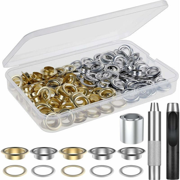 100 Piece 1/2 Inch Grommet Kit For Leather Canvas Awnings Screws & Bolts