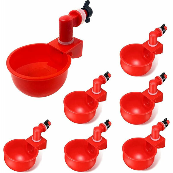 6 Pcs Automatic Chicken Waterer Supplies Bowl Cups Plastic Poultry Dispensers Drinking Small Animal Supplies