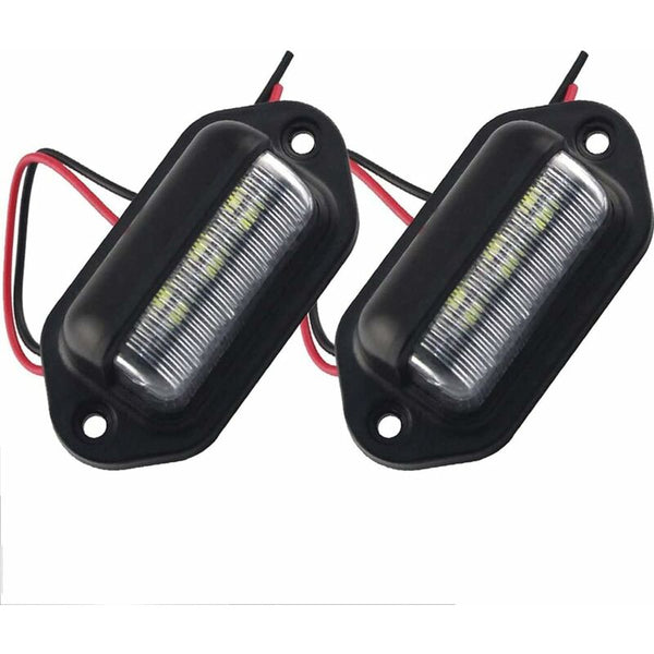 2 Pcs Led License Plate Light Universal 6 Smd2835 Convenience Courtesy Door Step Lamp For Trailers Rv Trucks Number Plate Holders