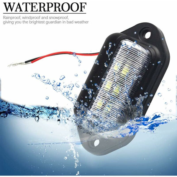 2 Pcs Led License Plate Light Universal 6 Smd2835 Convenience Courtesy Door Step Lamp For Trailers Rv Trucks Number Plate Holders