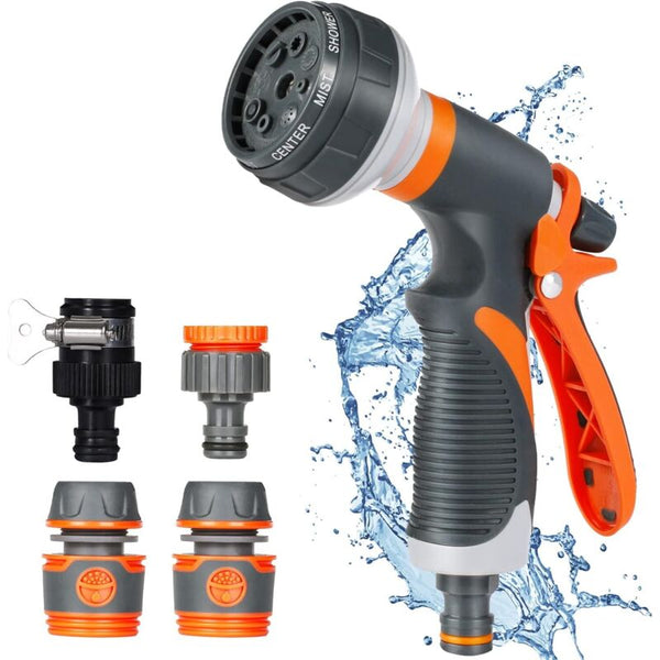 Garden Sprayer 8 Watering Modes Gun With 4 Interface For Car Washing Gardens Plants Pets Garden Sprayers
