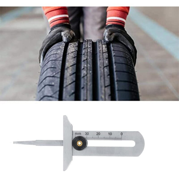 Tire Tread Depth Gauge Stainless Steel Safety Ruler Meter 0 30Mm For Car Motorcycle Tyre Accessories