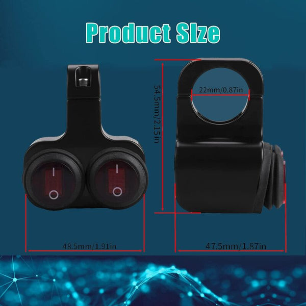 12V Waterproof Motorcycle Atv Bike 22Mm 7/8 Inch Handlebar Dual Control Kill Button Headlight Switch Hazard Brake Fog Other Motorcycle Accessories
