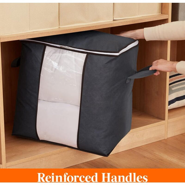 Large Capacity Clothes Storage Bag With Reinforced Handle Upgraded Fabric For Quilts Strong Zipper Clear Window Garment Bags