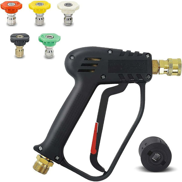 High Pressure Washer Gun 4000 Psi 280Bar M22 Interface (14 Mm) Contains Karcher Quick Connector 5 Water Nozzle Tips Pressure Washers