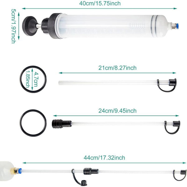Oil Syringe 500Ml Suction Transfer Pumpbrake Fluid With Extension Tube Drain Hand Fuel Funnels