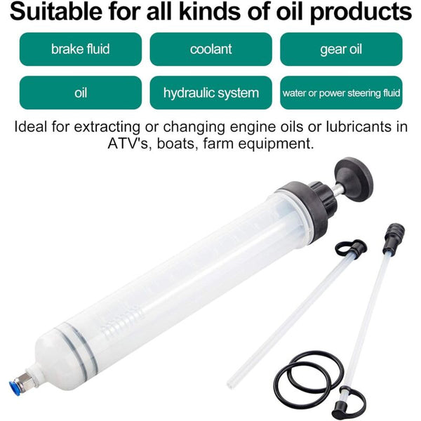 Oil Syringe 500Ml Suction Transfer Pumpbrake Fluid With Extension Tube Drain Hand Fuel Funnels