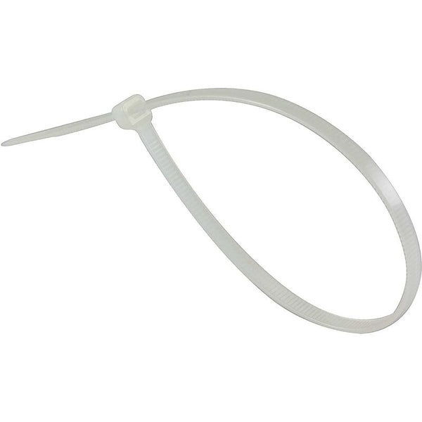 100 Pack Cable Ties White/Natural 370Mm X 4.8Mm Premium Quality Plastic Cable Cleats Clamps & Ties