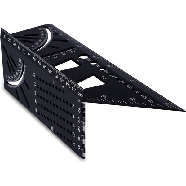 3D Aluminum Alloy Carpenter Square 90 To 45 Degree Professional Angle Ruler Woodworking Measuring Suitable For Measuring Tapes & Rulers