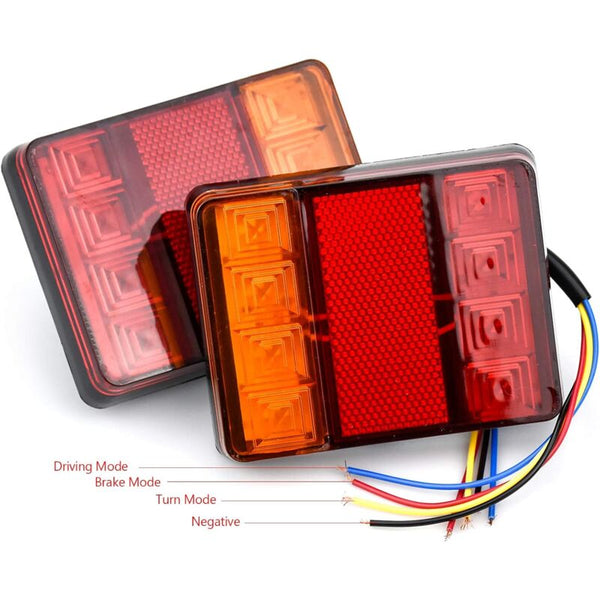 2 Pcs 12V Led Multifunctional Rear For Tractor Truck Trailer Tail Lights