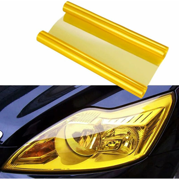30Cm X 100Cm Yellow Car Fog & Tail Light Vinyl Film Sticker Lights