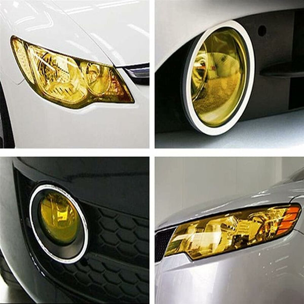 30Cm X 100Cm Yellow Car Fog & Tail Light Vinyl Film Sticker Lights