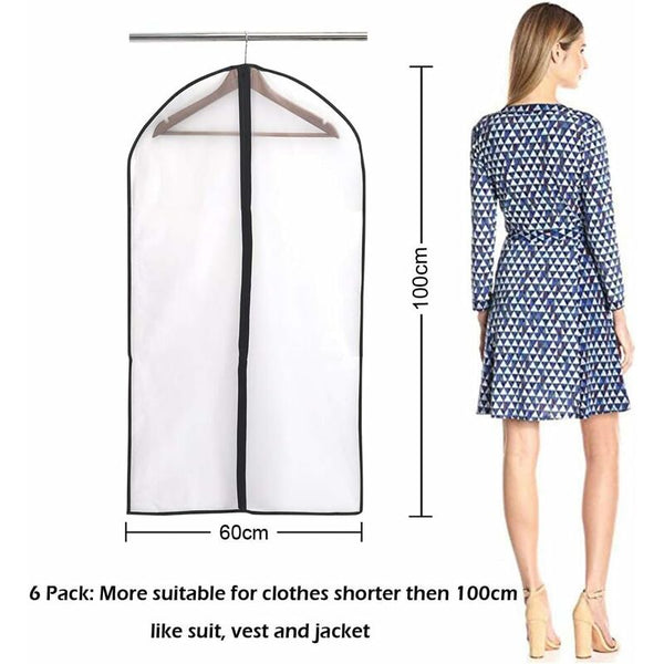 Garment Covers Dustproof Waterproof Mite Moisture Proof Semi Transparent Zip Protective For Shirt Suits/Coats Garment Bags