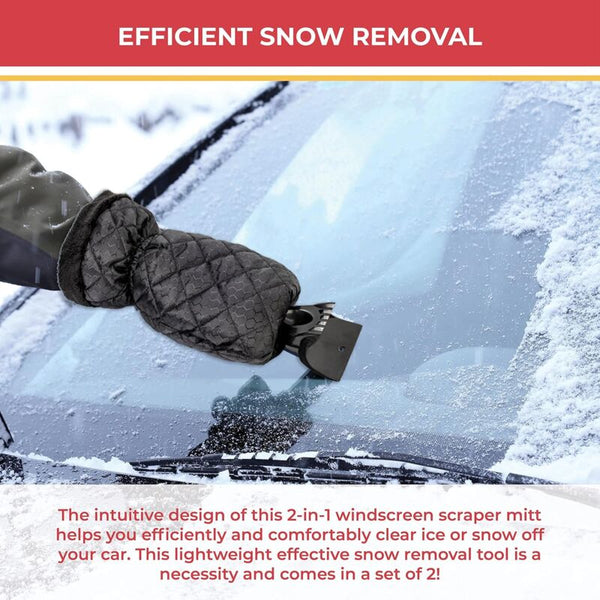 2 Pack Car Ice Scraper Windshield Window Glove Snow Scrapers With Waterproof Lining Removes And Ice Scrapers & Snow Brushes
