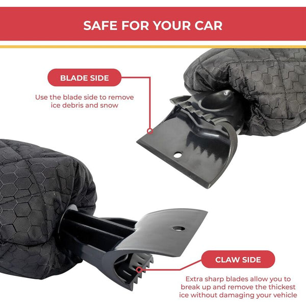 2 Pack Car Ice Scraper Windshield Window Glove Snow Scrapers With Waterproof Lining Removes And Ice Scrapers & Snow Brushes