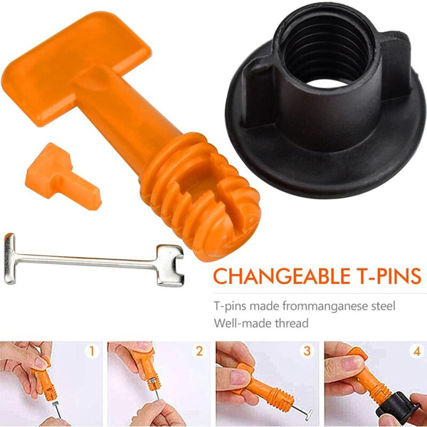 100 Pcs Tile Leveling System Reusable For Tiles Ceramic Wood Panels With 2 Special Tiling Accessories