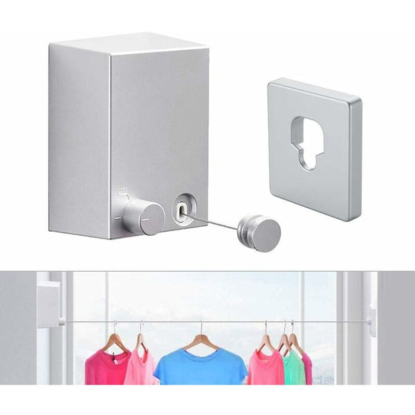 Retractable Clothes Drying Rack Indoor Outdoor Wall Mounted Dryer Hanger Lock To Prevent Sagging Garment Racks