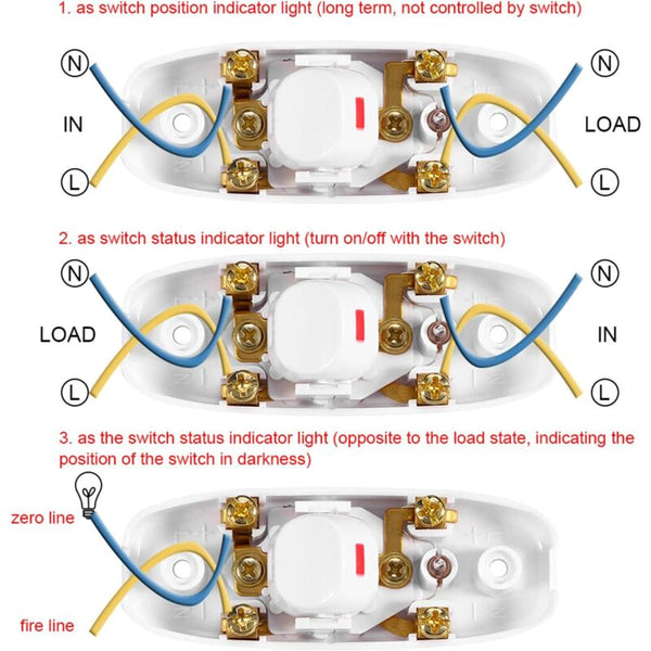 5Pcs Ac 250V 10A Plastic Led Rocker Switch For Inline Cord Lamp Control Electrical Sockets