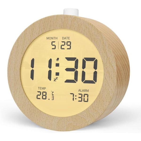 Digital Alarm Clock Lcd With Date Temperature Snooze Backlight Battery Powered Alarm Clocks & Clock Radios