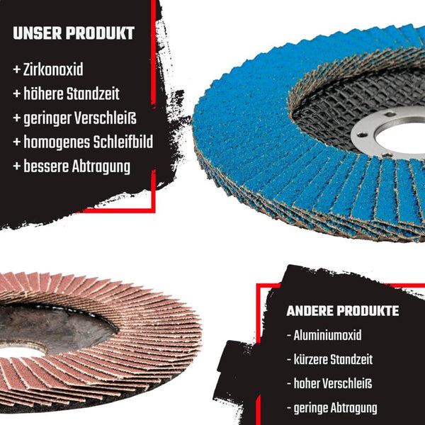 Compartment Discs A Blue 10 Pieces 125 Mm Grain 73 Stainless Steel Abrasive Flap Sanders