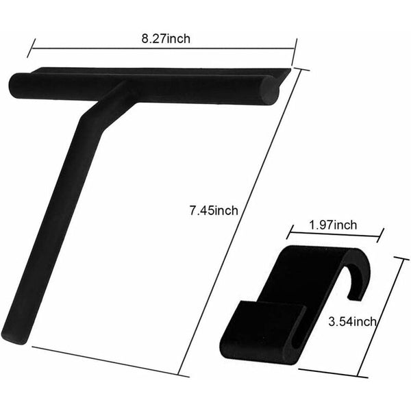27Cm Silicone Shower Squeegee For Glass Door And Wall With Hanging Hook Black Squeegees & Window Cleaning