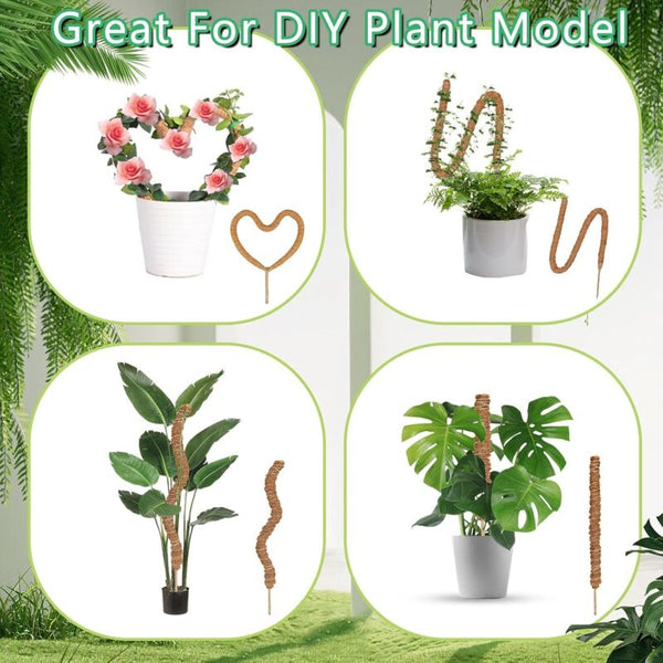 2 Pcs Foldable Plant Stake 60Cm Long Coco Climbing Support For Monstera Lawn Stakes