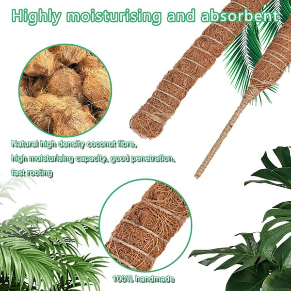 2 Pcs Foldable Plant Stake 60Cm Long Coco Climbing Support For Monstera Lawn Stakes