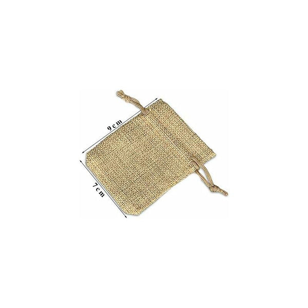 100 Pcs Jute Bags 7X9cm Reusable Gift Burlap Pouches With Drawstring For Jewelry Party Birthday Christmas Gift Bags