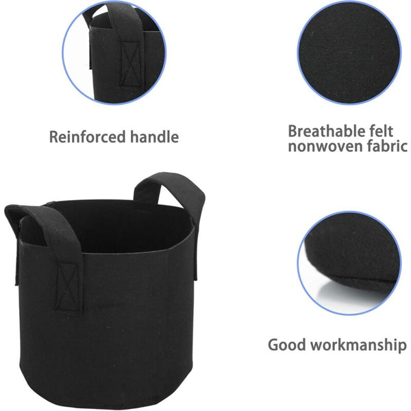 2 Pack 38 Litre 10 Gallon Non Woven Planting Bags 40 X 30 Cm With Carry Handles For Garden Greenhouse Etc. Other Plant Care & Accessories