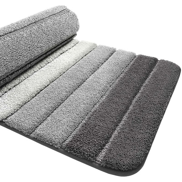 Grey Microfiber Non Slip Bath Mat 40X60cm Bath Mats Rugs & Toilet Covers