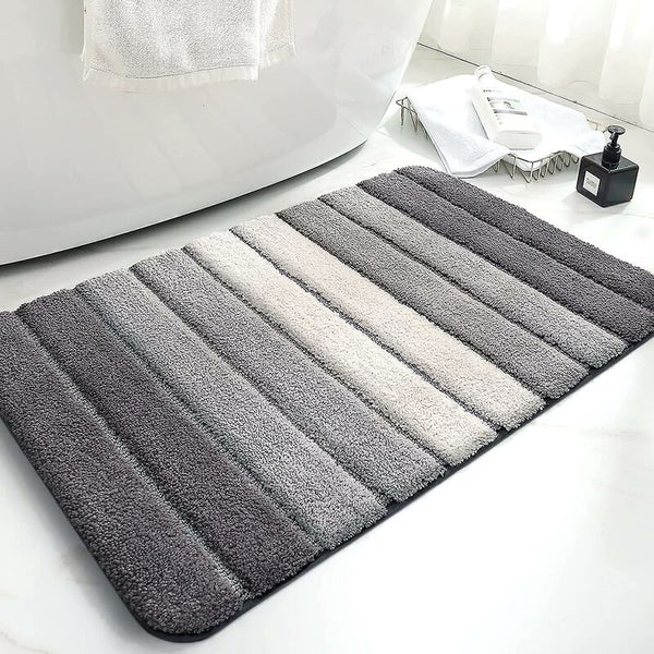Grey Microfiber Non Slip Bath Mat 40X60cm Bath Mats Rugs & Toilet Covers