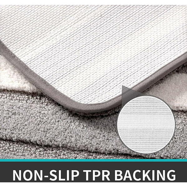 Grey Microfiber Non Slip Bath Mat 40X60cm Bath Mats Rugs & Toilet Covers