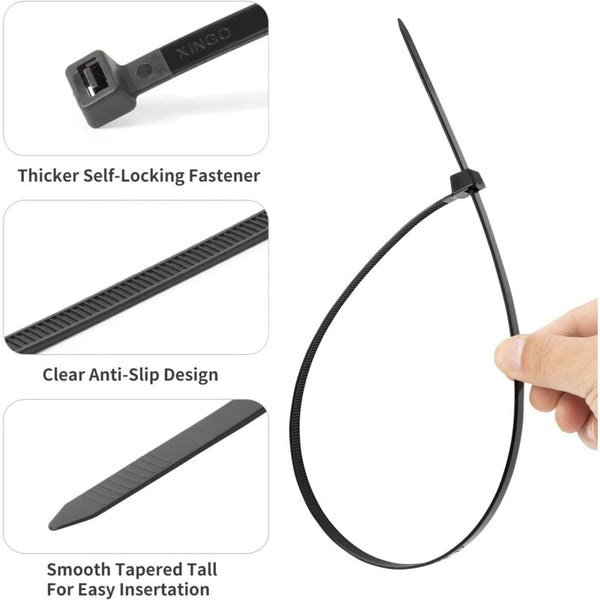 100 Pieces White Large Cable Ties Extra Long 400Mm X 9Mm Nylon Uv Resistant 80 Kgs Heavy Duty Cable Ties & Organisers