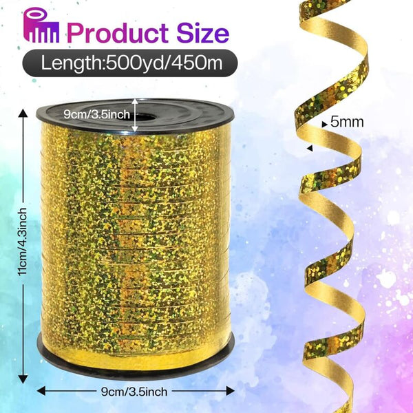 One Spool Smooth Gold Ribbon 400M X 5Mm Gift For Wedding Diy Arts & Crafts Party And Wrapping Ribbons & Bows
