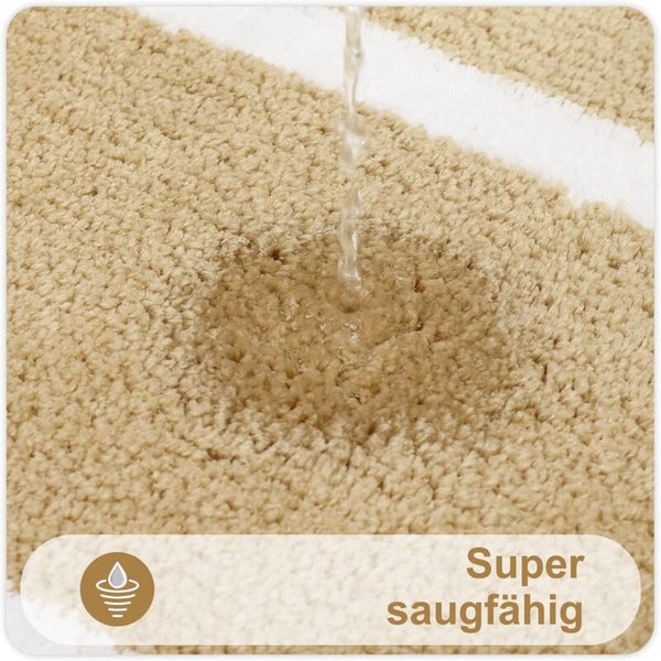 Non Slip Microfiber Bath Mat Soft Absorbent Machine Washable Beige 40X60cm Bath Mats Rugs & Toilet Covers