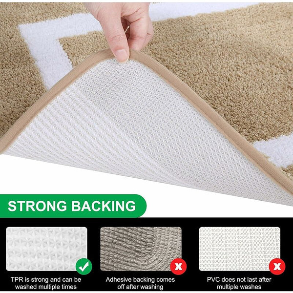 Non Slip Microfiber Bath Mat Soft Absorbent Machine Washable Beige 40X60cm Bath Mats Rugs & Toilet Covers
