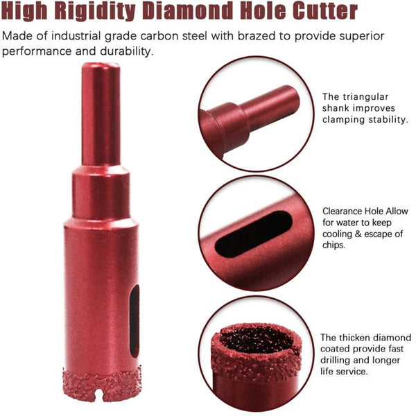 Diamond Hole Saw Set Core Drill Bit For Tile/Glass/Marble (6Mm 50Mm 11 Pcs) Diamond Blades