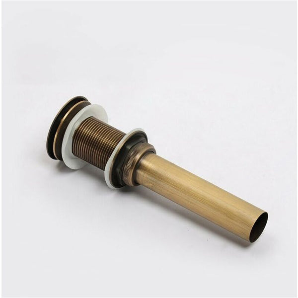 Single Handle Push Pull Pop Up Clicker Sink Faucet Build Plug Without Overflow (Antique Brass) Bathroom Sinks