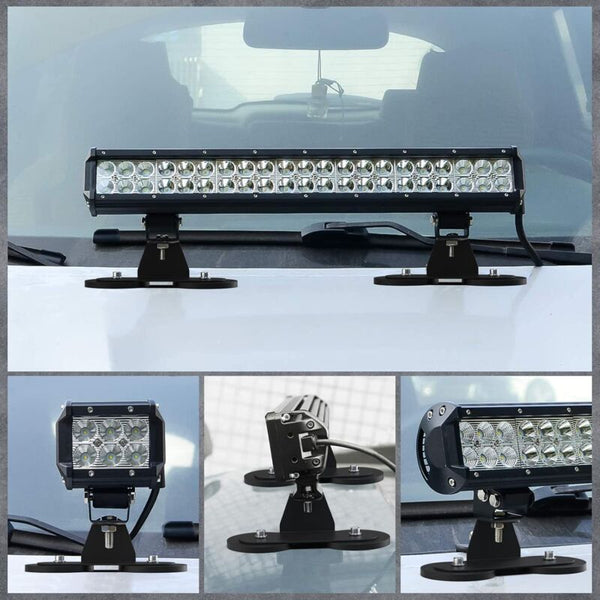 Magnetic Base Led Strip Mounting Bracket Strong Suction Cup Holder For Straight Curved Side 2 Braces & Brackets