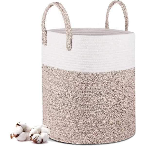 Laundry Basket 40 X 35 Cm Foldable Storage Baskets Cotton Rope With Handles Toy Laundry Baskets & Hampers