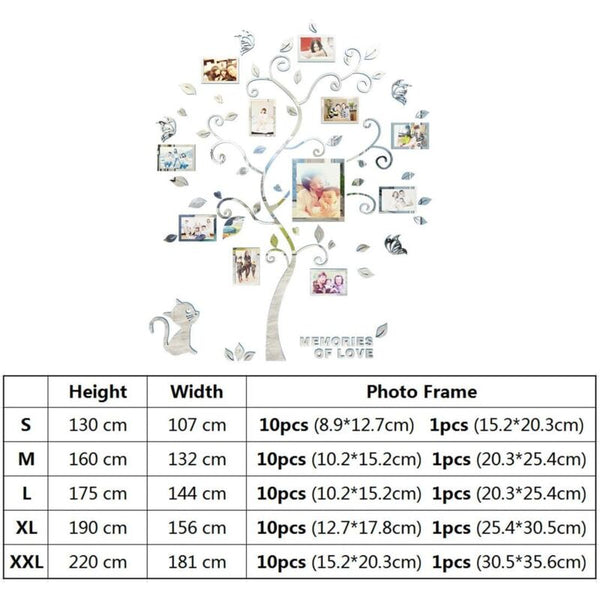 Tree Photo Frame 3D Diy Mural Decals Arts Home Decoration For Bedroom Living Room Nursery Hall Wall Stickers