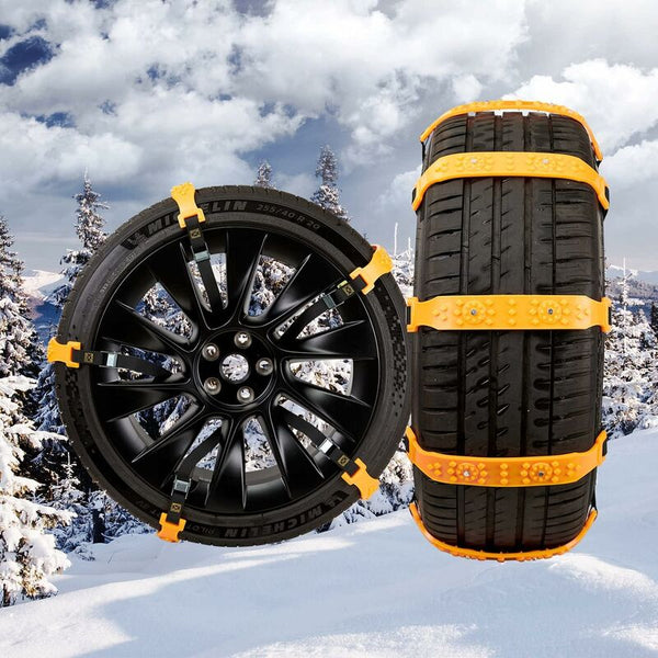 Car Snow Socks 185 225Mm Yellow Chains Adjustable Emergency Traction Cables Anti Slip Tire 10 Pcs Tyre Accessories