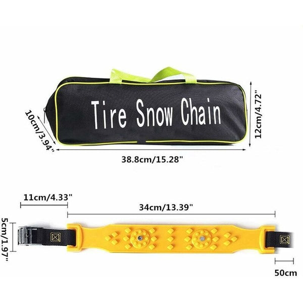 Car Snow Socks 185 225Mm Yellow Chains Adjustable Emergency Traction Cables Anti Slip Tire 10 Pcs Tyre Accessories