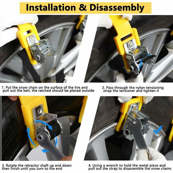 Snow Chains 6Pc Suitable For 165 275Mm Tyre Accessories